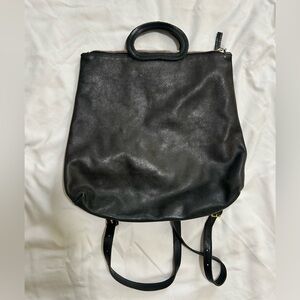 Elegant Black Leather Backpack by Clare V.
